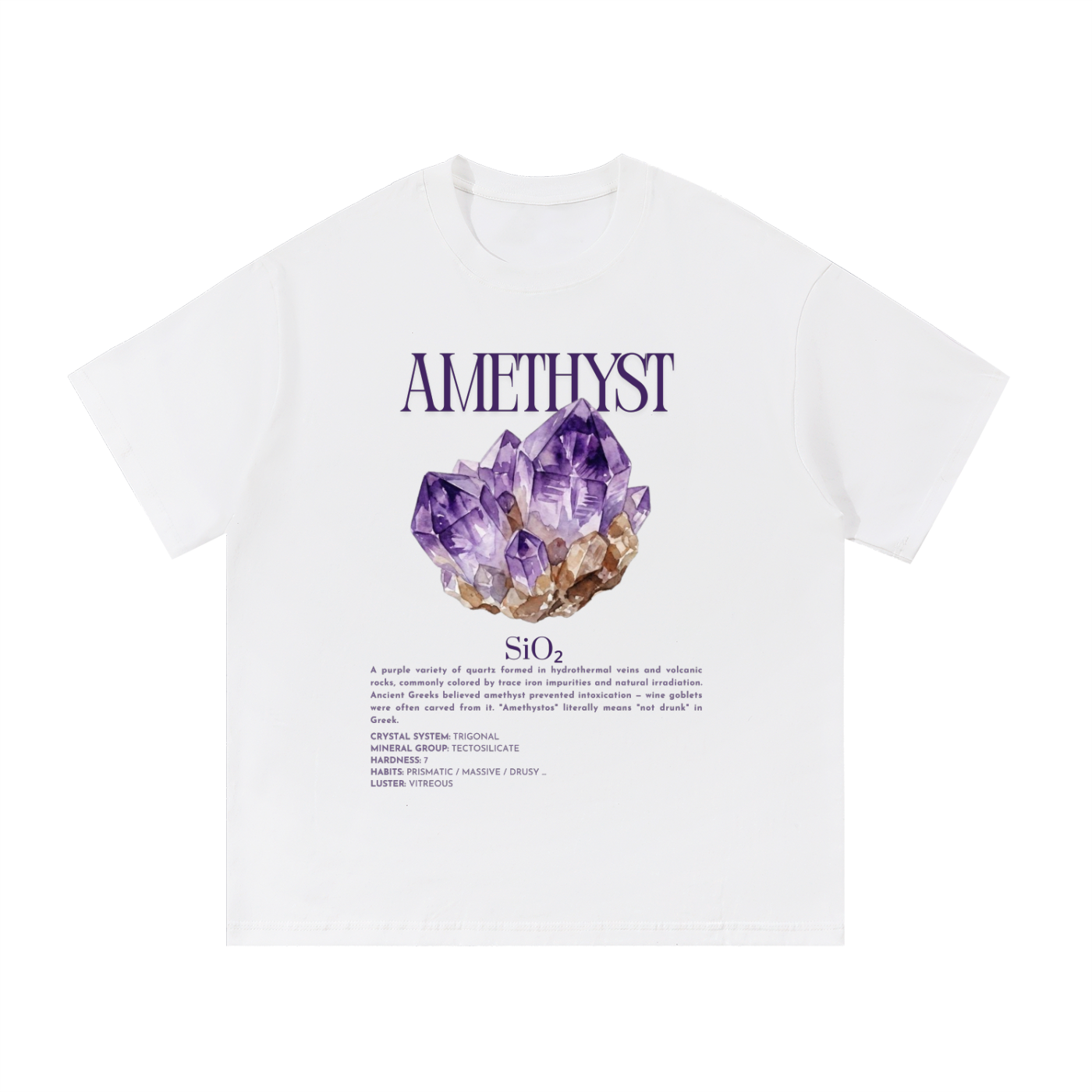Amethyst Shirt | Purple Quartz Crystal Tee | Rockhound Gift | Geology Graphic Tee