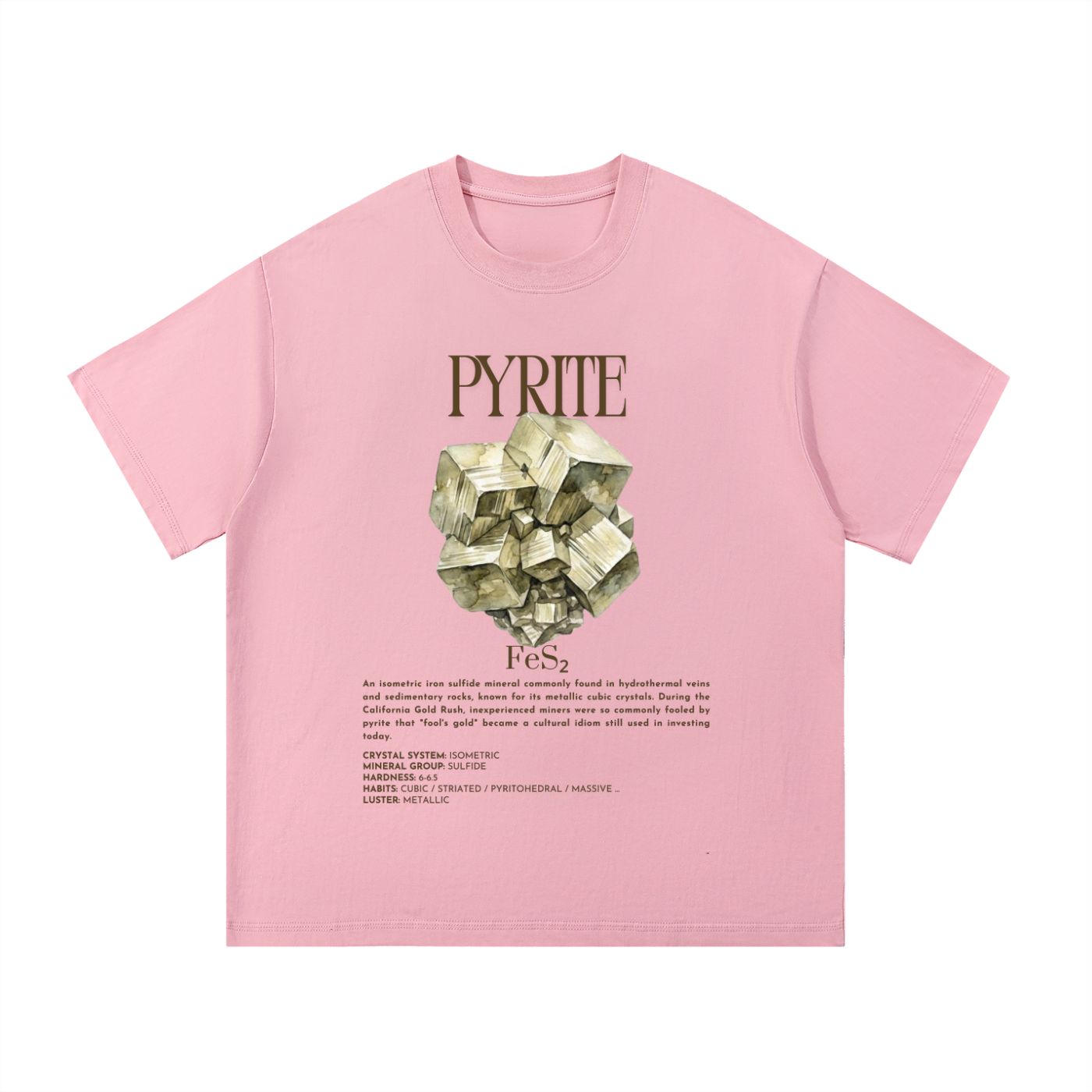 Pyrite Shirt | Fool's Gold Tee | Sulfide Mineral Gift | Rock Collector Shirt
