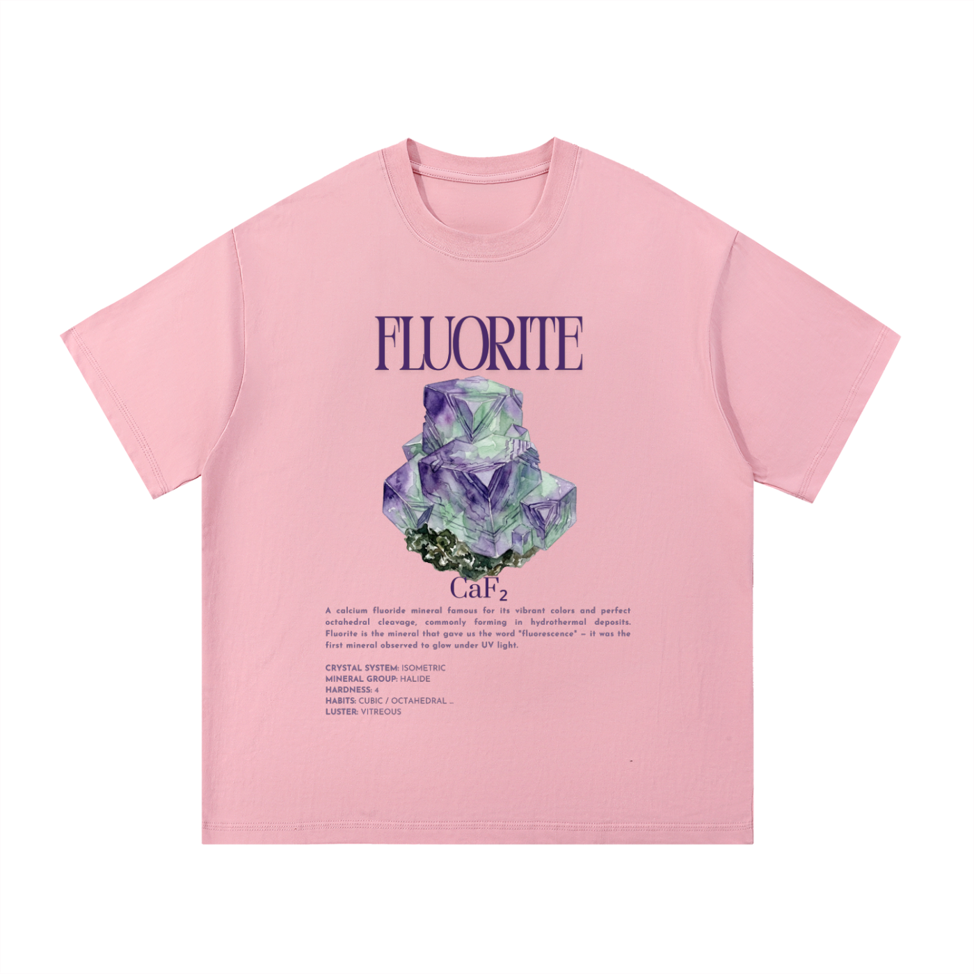 Fluorite Shirt | UV Mineral Tee | Watercolor Crystal Geology Gift | Halide Mineral Shirt | Rockhound Tee