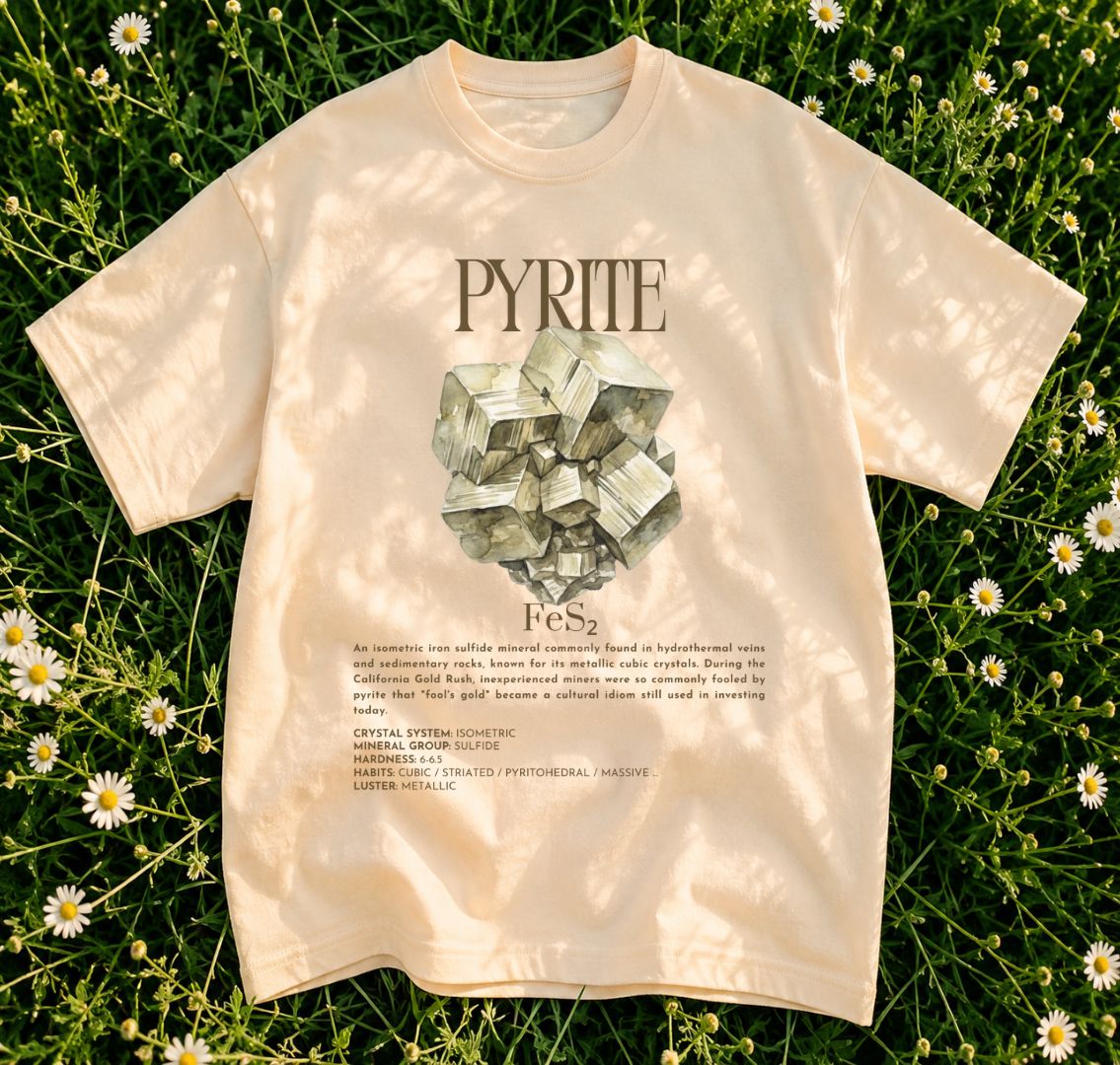 Pyrite Shirt | Fool's Gold Tee | Sulfide Mineral Gift | Rock Collector Shirt