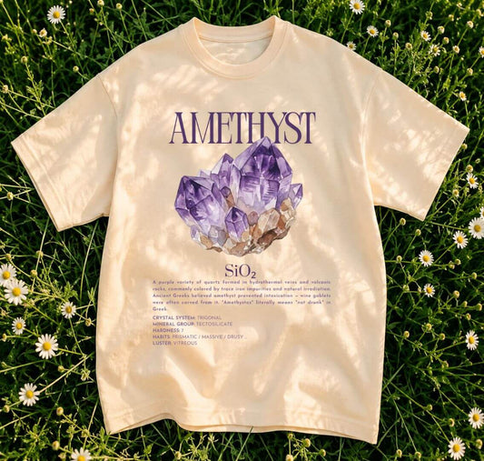 Amethyst Shirt | Purple Quartz Crystal Tee | Rockhound Gift | Geology Graphic Tee