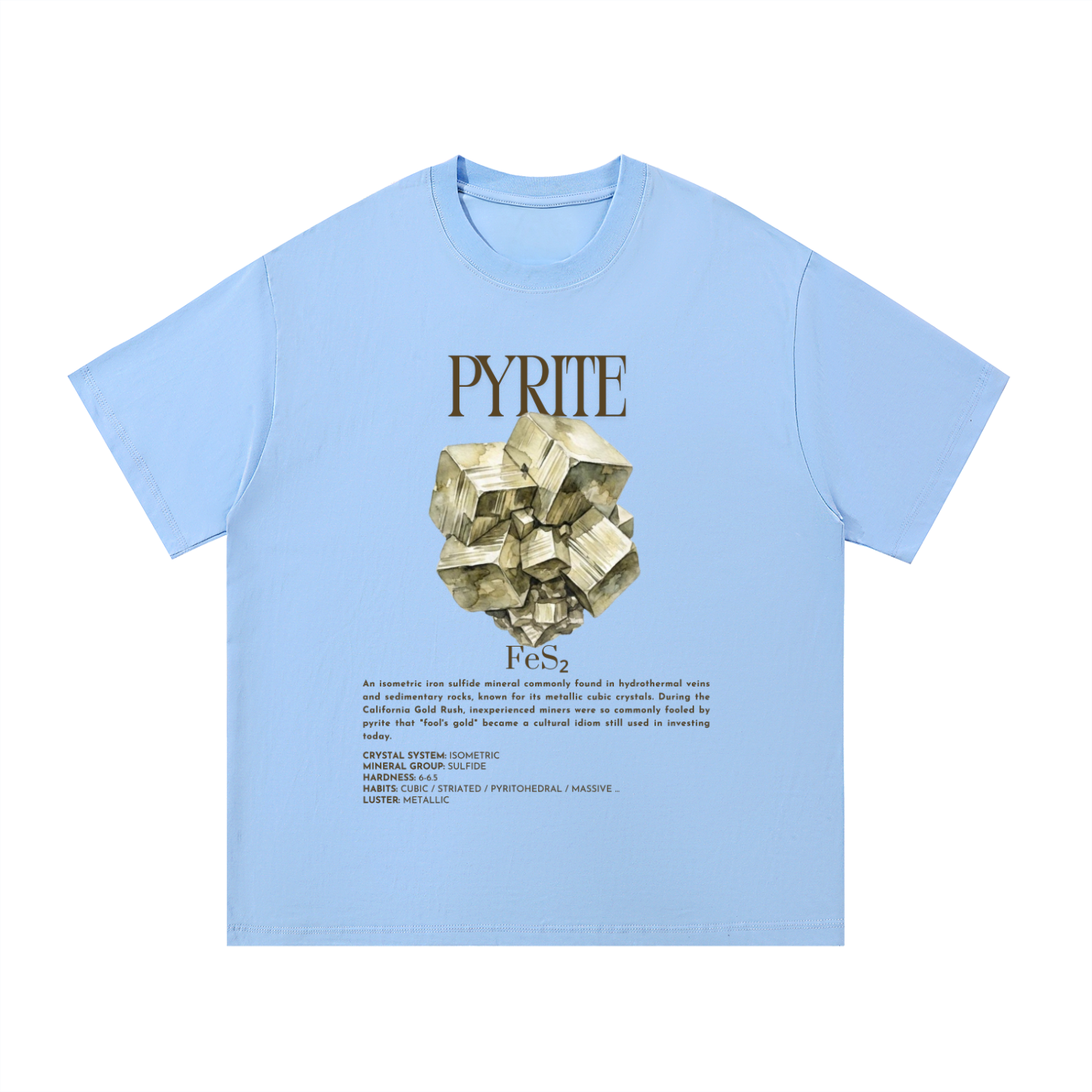 Pyrite Shirt | Fool's Gold Tee | Sulfide Mineral Gift | Rock Collector Shirt