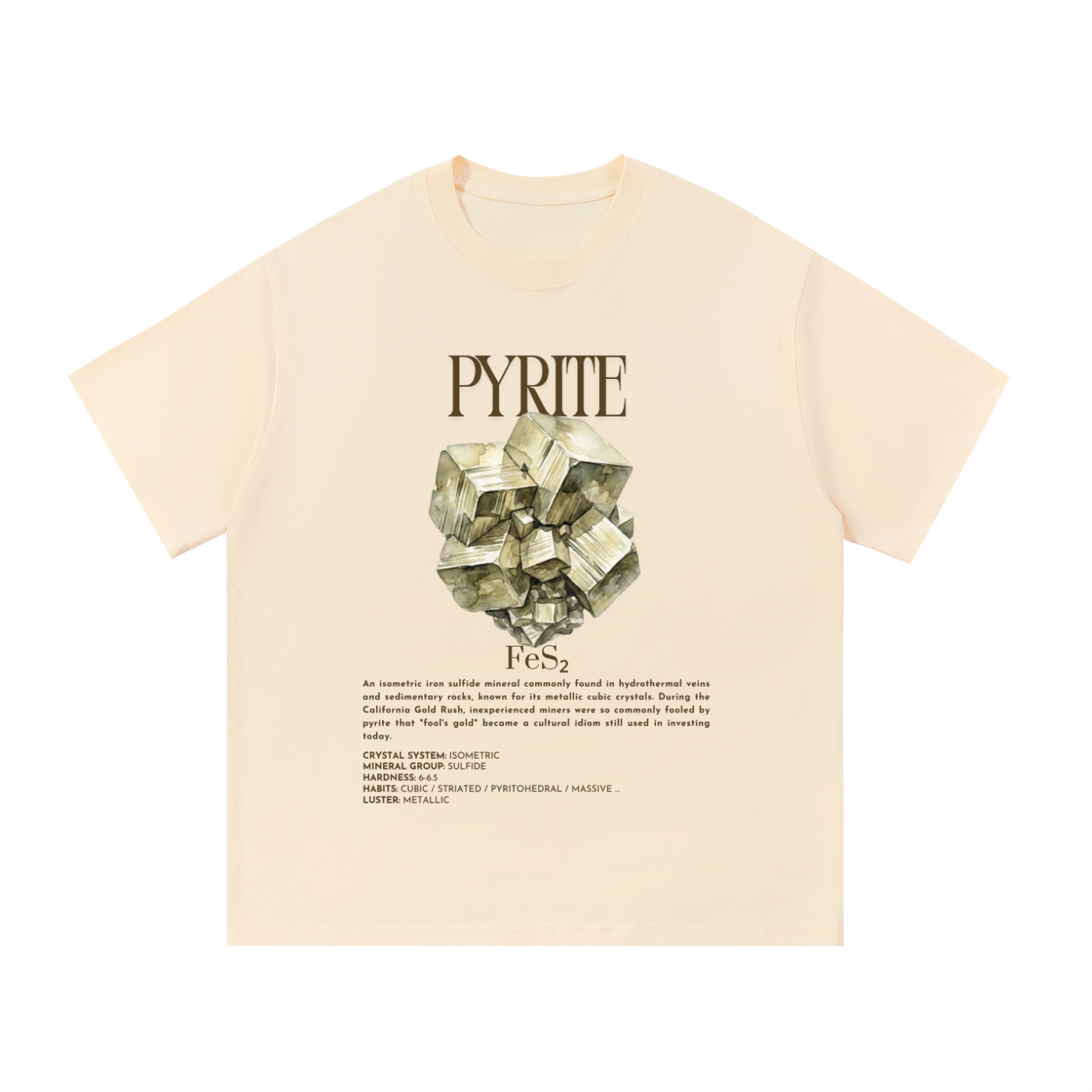Pyrite Shirt | Fool's Gold Tee | Sulfide Mineral Gift | Rock Collector Shirt