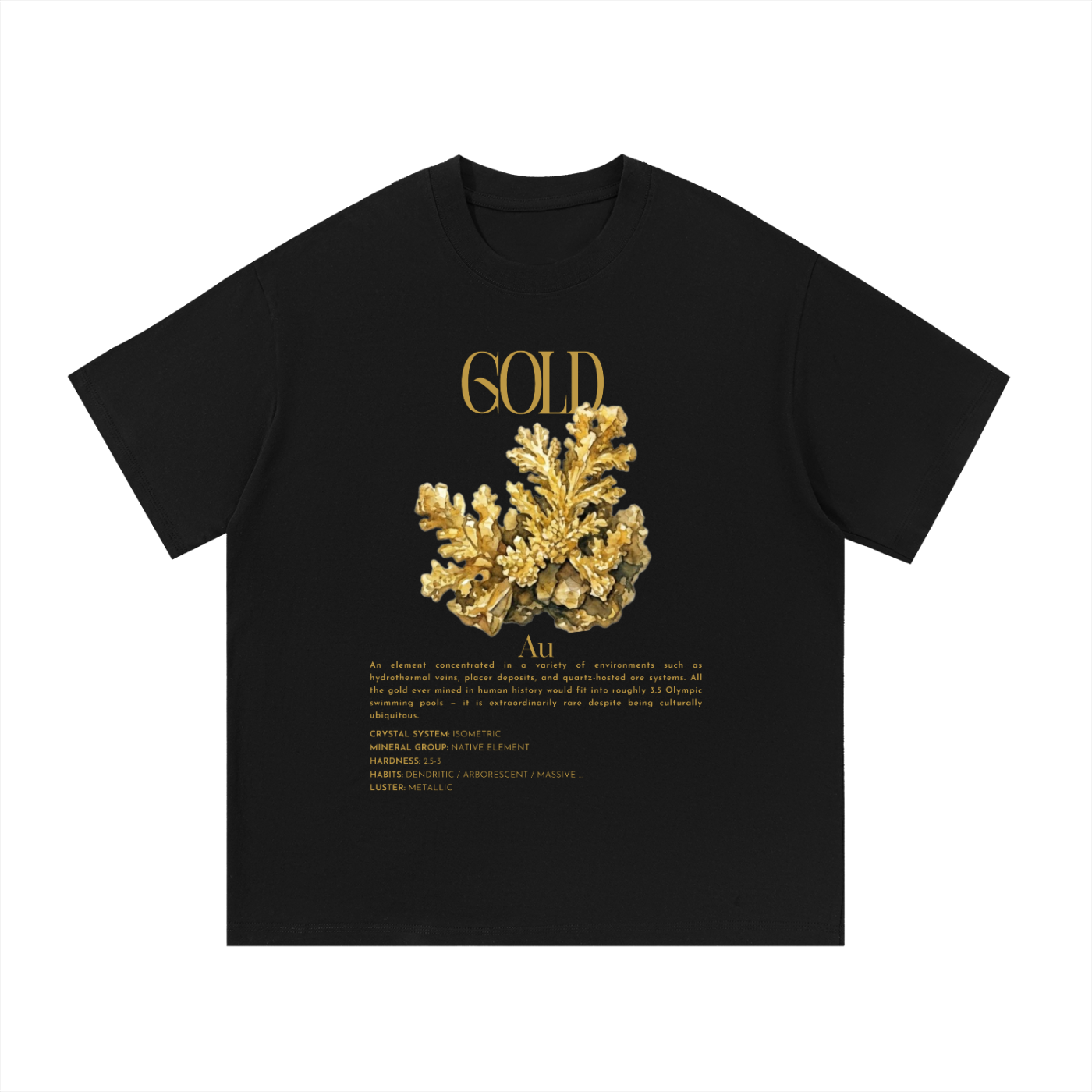 Gold Mineral Shirt | Geology Graphic Tee | Geologist Gift | Rock Collector Shirt | Rockhound Gift
